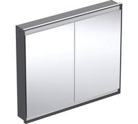 Geberit ONE - Armoire avec miroir avec éclairage LED, 105x90x15 cm, 2 portes, intégrée, noir mat 505.804.00.7