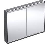 Geberit One armoire de toilette encastrée 505805007 120 x 90 x 15 cm, noir mat/aluminium peint par poudrage, avec ComfortLight, 2 portes