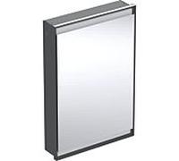 Geberit Armoire-miroir ONE LED 60x90x15 cm intégrée charnières à droite noir mat 505.801.00.7