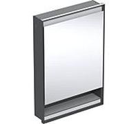 Geberit ONE armoire de toilette avec ComfortLight, 1 porte, avec niche, encastrée, noir mat/aluminium, 60x90cm, 505820007, Exécution: ButÃ©e Ã gauche - CM