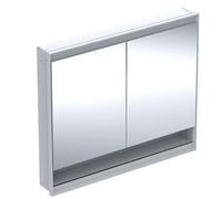 Geberit ONE - Armoire miroir avec éclairage LED, 105x90x15 cm, 2 portes, avec niche, encastrée, blanc 505.824.00.2