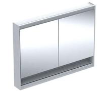 Geberit ONE - Armoire miroir avec éclairage LED, 120x90x15 cm, 2 portes, avec niche, aluminium 505.835.00.1