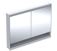 Geberit ONE - Armoire miroir avec éclairage LED, 120x90x15 cm, 2 portes, avec niche, encastrée, aluminium 505.825.00.1