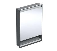 Geberit ONE - Armoire miroir avec éclairage LED, 60x90x15 cm, charnières à droite, avec niche, intégrée, noir mat 505.821.00.7