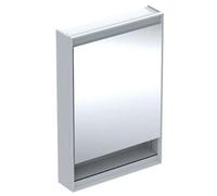 Geberit ONE - Armoire miroir avec éclairage LED, 60x90x15 cm, charnières à gauche, avec niche, aluminium 505.830.00.1