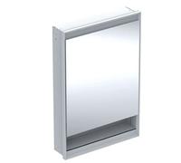 Geberit ONE - Armoire miroir avec éclairage LED, 60x90x15 cm, charnières à gauche, avec niche, encastrée, aluminium 505.820.00.1