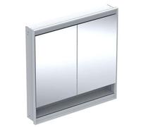 Geberit ONE - Armoire miroir avec éclairage LED, 90x90x15 cm, 2 portes, avec niche, encastrée, blanc 505.823.00.2
