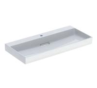 Geberit ONE - Lavabo 105x48x14 cm, trop-plein caché, avec trou pour robinetterie, sortie horizontale, KeraTect, blanc 505.046.00.1