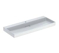 Geberit ONE - Lavabo 120x48x14 cm, trop-plein caché, avec trou pour robinetterie, sortie horizontale, KeraTect, blanc 505.048.00.1