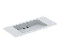Geberit One lavabo 500390013 90x13x40cm, sans trou pour robinetterie, trop-plein recouvert, blanc Keratect/couvercle blanc brillant