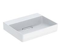 Geberit One lavabo 505018001 50 cm, sans trou pour robinetterie ni trop-plein, blanc KeraTect/couvercle blanc