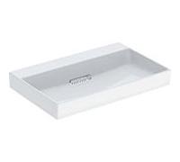 Geberit ONE - Lavabo 75x48x14 cm, trop-plein caché, sans trou pour robinetterie, sortie horizontale, KeraTect, blanc 505.035.00.1
