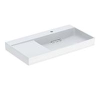 Geberit One lavabo 505043001 90x48,4cm, sans trop-plein, blanc KeraTect/couvercle blanc , trou à droite