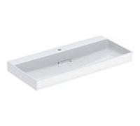 Geberit ONE - Lavabo 105x48x14 cm, trop-plein caché, avec trou pour robinetterie, sortie horizontale, KeraTect, blanc 505.046.00.1