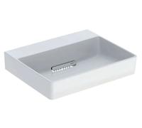 Geberit ONE - Lavabo 50x41x14 cm, trop-plein caché, sans trou pour robinetterie, sortie horizontale, KeraTect, blanc 505.018.00.1