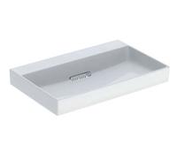 Geberit ONE - Lavabo 75x48x14 cm, trop-plein caché, sans trou pour robinetterie, sortie horizontale, KeraTect, blanc 505.035.00.1