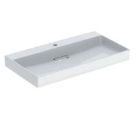 Geberit Lavabo ONE 90×48×14 cm KeraTect – trou robinet au centre, trop-plein caché – blanc