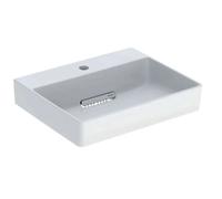 Geberit ONE - Lavabo à poser 50x41x14 cm, trop-plein caché, avec trou pour robinetterie, sortie horizontale, KeraTect, blanc 505.024.00.1