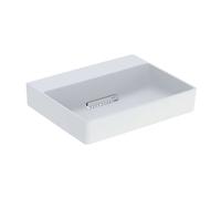 Geberit ONE - Lavabo à poser 50x41x14 cm, trop-plein caché, sans trou pour robinetterie, évacuation horizontale, blanc mat 505.025.00.1