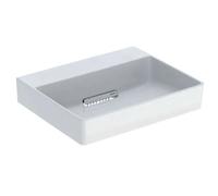 Geberit One vasque à poser 505023001 50cm, sans trou pour robinetterie ni trop-plein, blanc KeraTect/couvercle blanc brillant