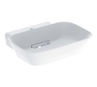 Geberit ONE - Lavabo à poser 50x43x15 cm, trop-plein caché, avec trou de robinet, évacuation horizontale, KeraTect, blanc 505.051.00.1