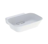 Geberit ONE - Lavabo à poser 50x43x15 cm, trop-plein caché, sans trou pour robinetterie, évacuation horizontale, blanc mat 505.052.00.1