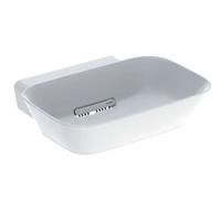 Geberit ONE - Lavabo à poser 50x43x15 cm, trop-plein caché, sans trou pour robinetterie, sortie horizontale, KeraTect, blanc 505.050.00.1