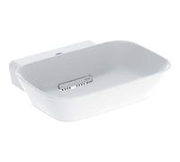 Geberit ONE lavabo à poser en forme de coupe, sortie horizontale, blanc, 50x15,4x42,5cm, 505.051.00.1, Exécution: trou de robinetterie au centre