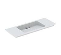 Geberit One meuble lavabo 500396011 105x13x40cm, sans trou pour robinetterie, trop-plein caché, blanc Keratect/couvercle chromé brillant