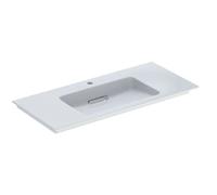 Geberit ONE - Meuble-lavabo 105x48x13 cm, trop-plein caché, avec trou pour robinetterie, sortie horizontale, KeraTect, blanc 505.015.00.1
