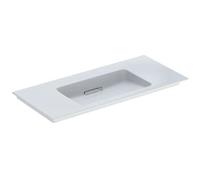 Geberit ONE - Meuble-lavabo 105x48x13 cm, trop-plein caché, sans trou pour robinetterie, sortie horizontale, KeraTect, blanc 505.014.00.1