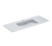 Geberit ONE - Meuble-lavabo 120x48x13 cm, trop-plein caché, avec trou pour robinetterie, sortie horizontale, KeraTect, blanc 505.017.00.1