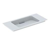 Geberit One meuble lavabo 500395013 90x13x40cm, sans trou pour robinetterie, trop-plein recouvert, blanc Keratect/couvercle blanc brillant
