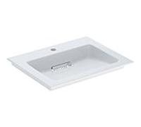 Geberit One meuble lavabo 505002001 60 cm, trou pour robinetterie au milieu, sans trop-plein, blanc KeraTect/couvercle blanc