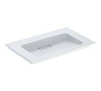 Geberit ONE - Meuble-lavabo 75x48x13 cm, trop-plein caché, sans trou pour robinetterie, sortie horizontale, KeraTect, blanc 505.003.00.1