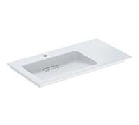 Geberit One meuble lavabo 505007001 90x47,5cm, sans trop-plein, blanc KeraTect/couvercle blanc , trou pour robinetterie à gauche