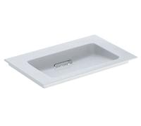 Geberit ONE - Meuble-lavabo 75x48x13 cm, trop-plein caché, sans trou pour robinetterie, sortie horizontale, KeraTect, blanc 505.003.00.1