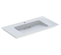 Geberit ONE - Meuble-lavabo 90x48x13 cm, trop-plein caché, avec trou pour robinetterie, sortie horizontale, KeraTect, blanc 505.006.00.1