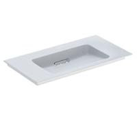 Geberit ONE - Meuble-lavabo 90x48x13 cm, trop-plein caché, sans trou pour robinetterie, sortie horizontale, KeraTect, blanc 505.005.00.1