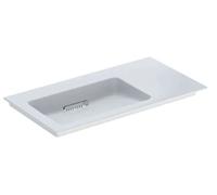 Geberit One meuble lavabo 505008001 90x47,5cm, sans trop-plein, blanc KeraTect/couvercle blanc , sans trou pour robinetterie