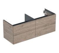 Geberit ONE, meuble sous-lavabo à poser, 4 tiroirs, 133,2x50,4x47cm, 505.266.00.6, Couleur: Structure en bois de noyer hickory / mélamine