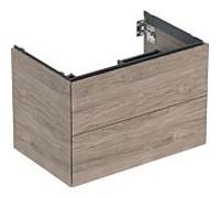 Geberit ONE armoire sous lavabo, 2 tiroirs, 74x50,4x47cm, 505262006, Couleur: Structure en bois de noyer hickory / mélamine - CM
