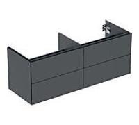 Geberit Meuble sous-lavabo à poser ONE – 4 tiroirs, 133,2×50,4×47 cm – Noir mat – 505.266.00.8
