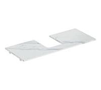 Geberit One plan vasque 505105001 120x2x47cm, découpe au milieu, grès, aspect marbre blanc /mat