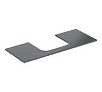 Geberit ONE Plaque de lavabo, découpe au centre, pour lavabo à poser, grès cérame, 120x2x47cm, 505.115.00.2, Couleur: aspect marbre noir/mat