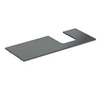 Geberit One plan vasque 505145002 120x2x47cm, découpe à droite, grès, aspect marbre noir/mat