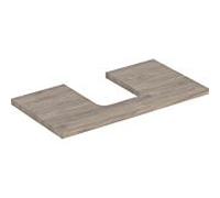 Geberit One plan de lavabo 505273006 90 x 3 x 47 cm, structure en noyer hickory/mélamine, découpe au milieu
