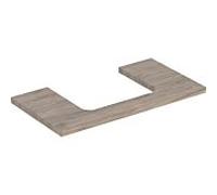 Geberit One plan de lavabo 505283006 90 x 3 x 47 cm, structure en noyer hickory/mélamine, découpe au milieu
