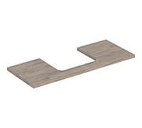 Plaque de lavabo Geberit ONE, découpe au centre, pour lavabo à poser, 120x3x47cm, 505285006, Couleur: Structure en bois de noyer hickory / mélamine - CM