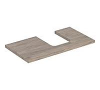 Plaque de lavabo Geberit ONE, découpe à droite, pour lavabo à poser en forme de coupe, 90x3x47cm, 505313006, Couleur: Structure en bois de noyer hickory / mélamine - CM